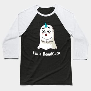 Funny Halloween: Relaxed Boonicorn Unicorn Ghost Baseball T-Shirt